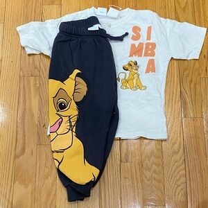 Zara Disney Kids Simba Jogger Set - Dark Grey and Cream